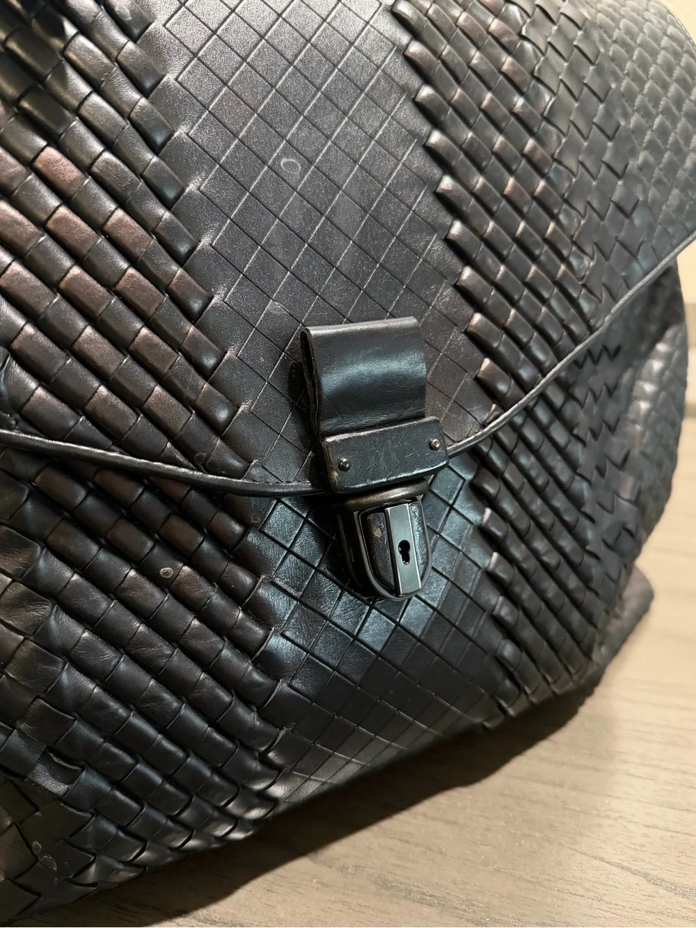 Bottega Veneta Black Leather Large Briefcase